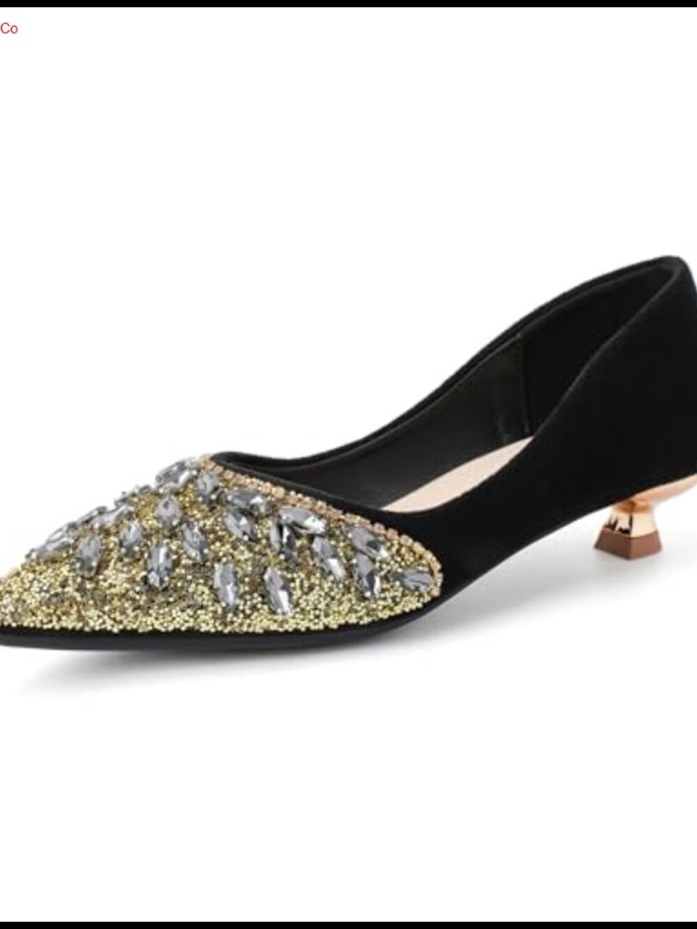 Women's Kitten Heel Pointed Toe Slip-On Dressy Work Party Heeled Pumps - Picture 2 of 6